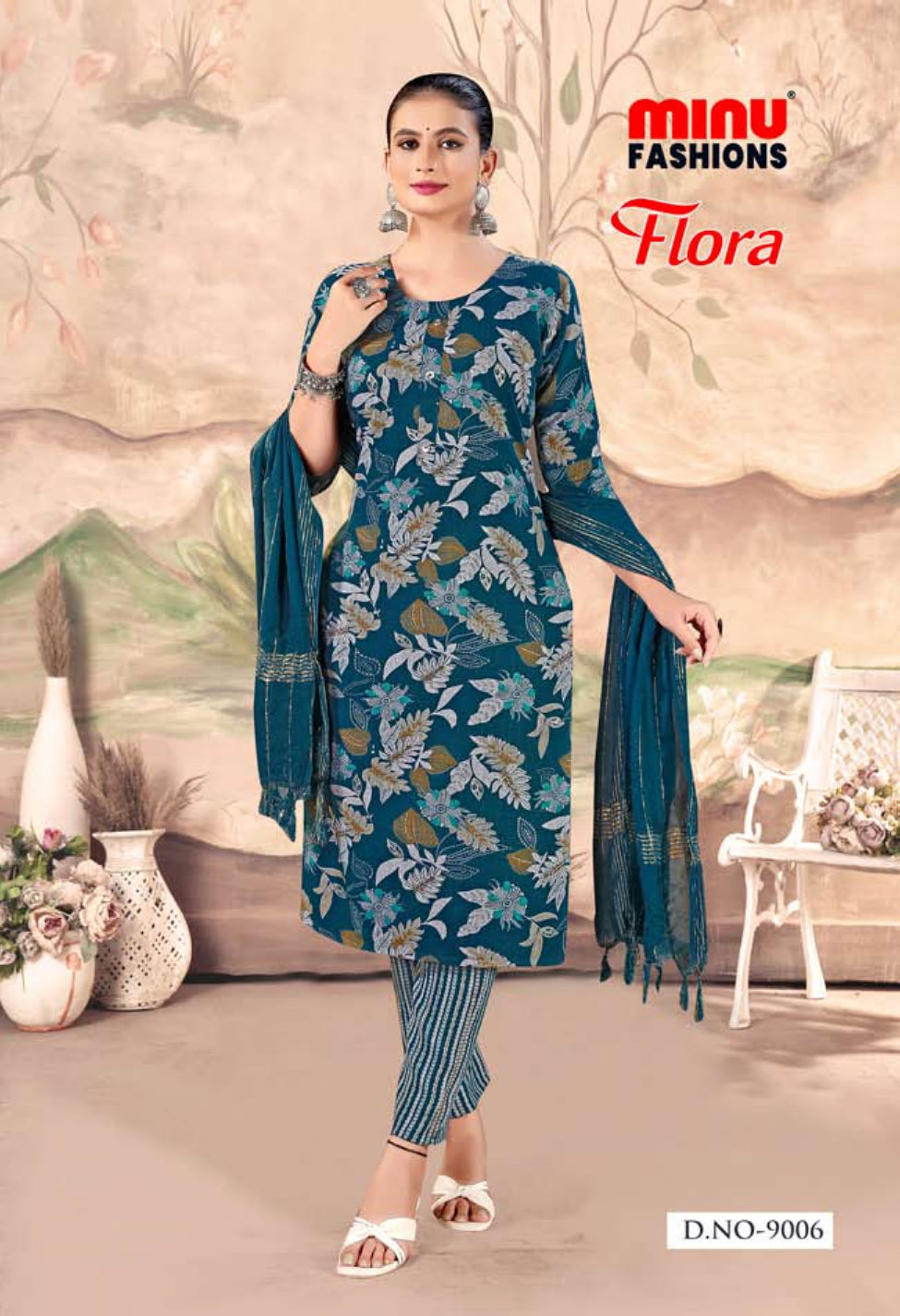 Printed Cotton Stitched Salwar Suit Flora (Vol-9) - 10 Pcs Set