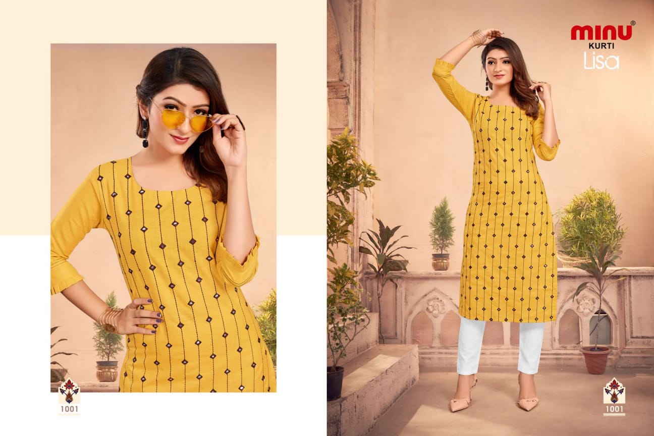 Printed Cotton Kurti Lisa - 6 Pcs Set