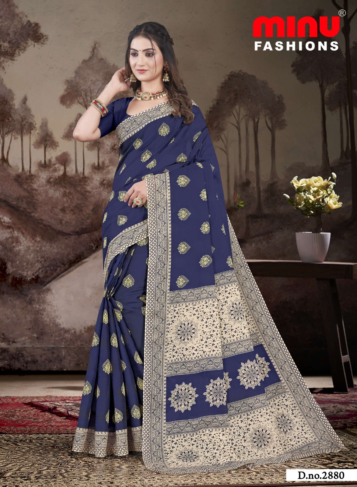 Printed Cotton Saree Manchali Kimora (Vol-2) - 10 Pcs Set