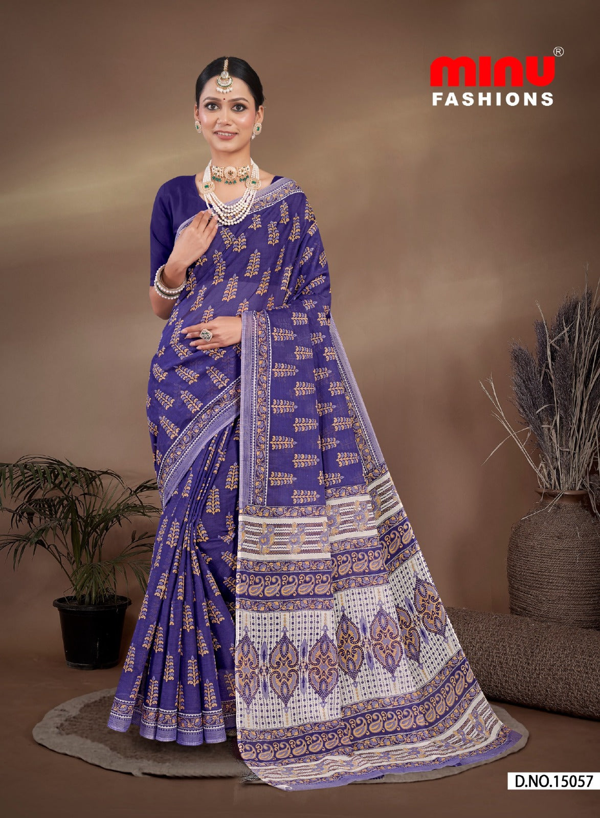 Printed Cotton Saree Rajanya (Vol-1) - 10 Pcs Set