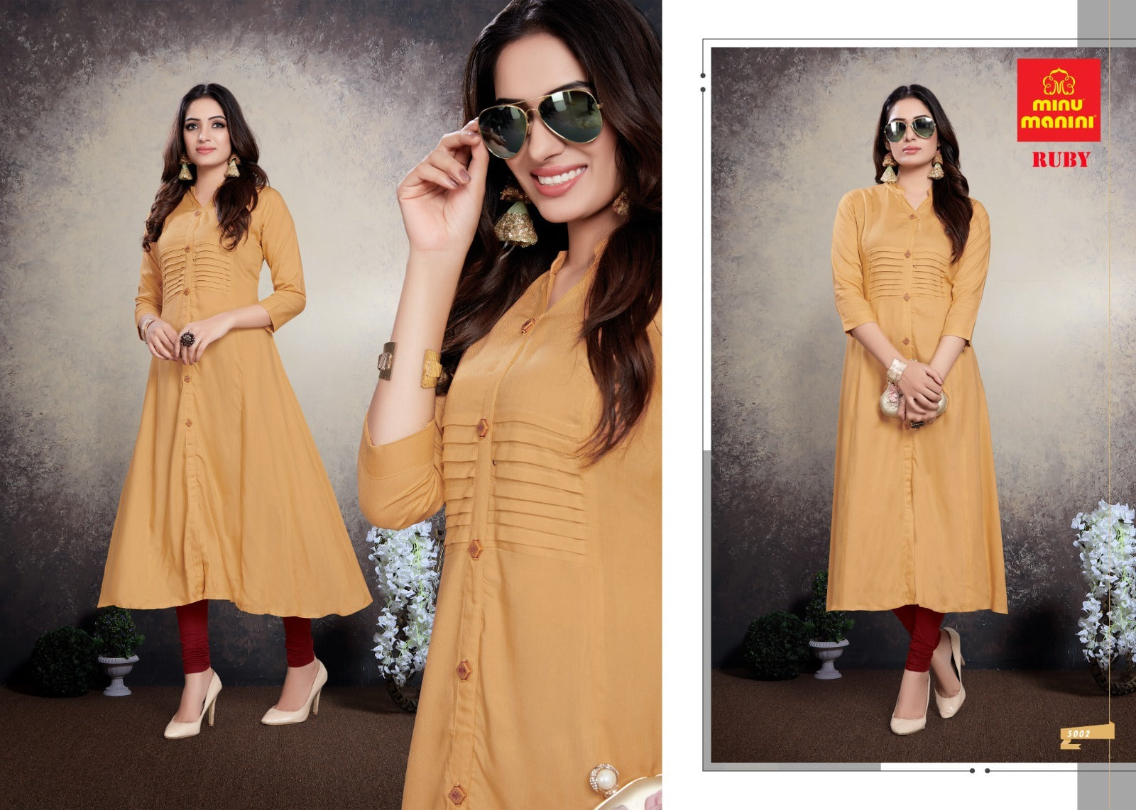 Rayon Long Kurti Ruby (Vol-5) - 10 Pcs Set