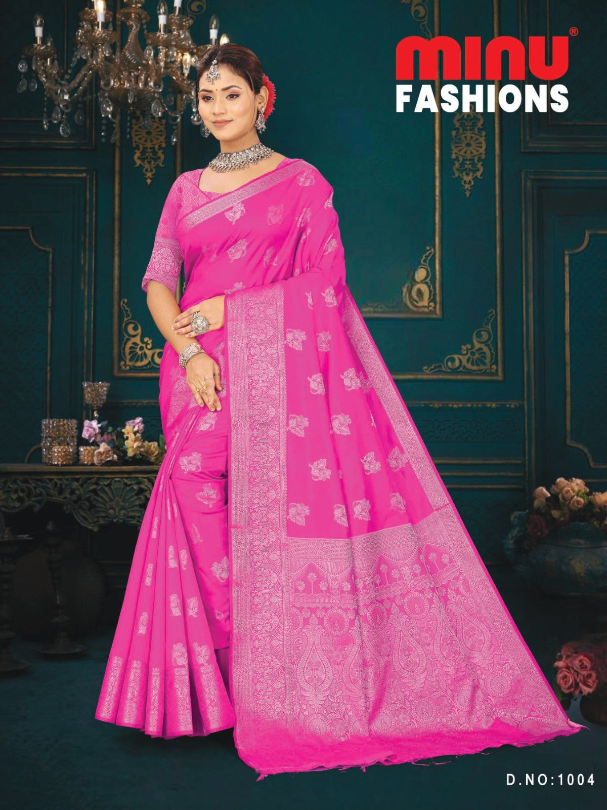 Fancy Saree Rosemerry (BP) - 6 Pcs Set