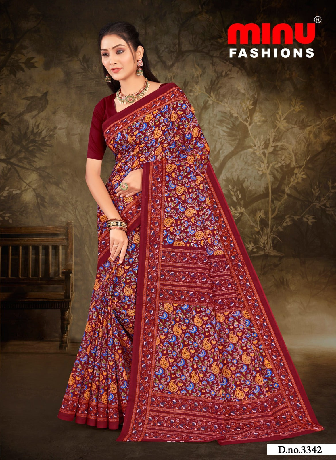 Printed Cotton Saree Kulfi - 10 Pcs Set