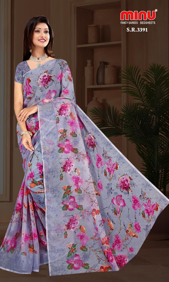 Fancy Saree Simran (BP) - 8 Pcs Set