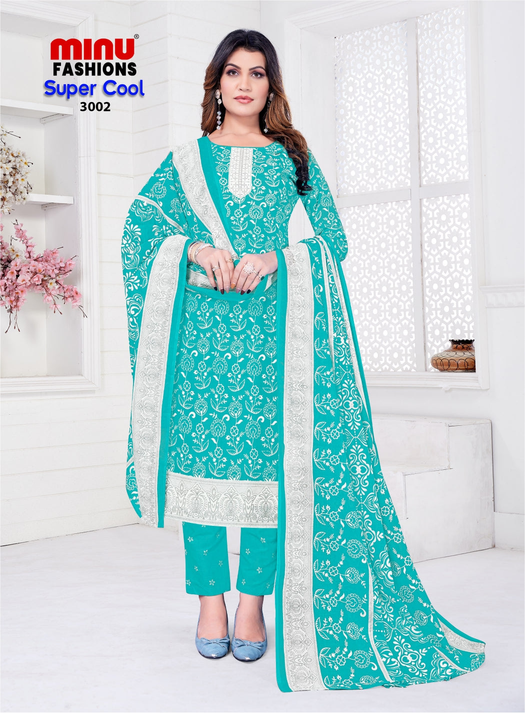 Printed Cotton Stitched Salwar Suit Super Cool - 10 Pcs Set