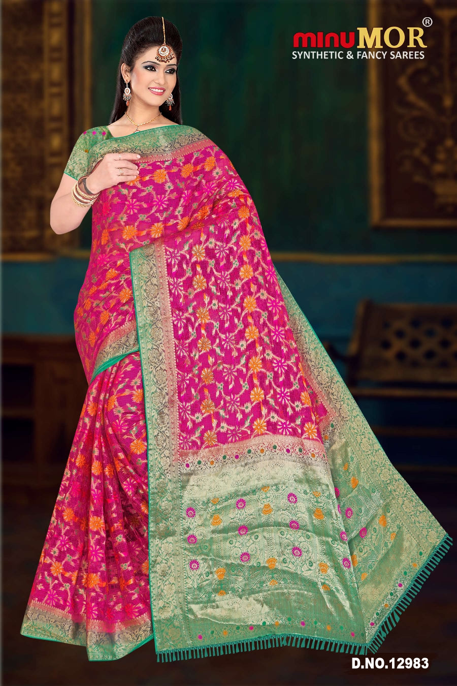 Fancy Saree Vijay Laxmi (Design No_ 12983) (BP) - 6 Pcs Set