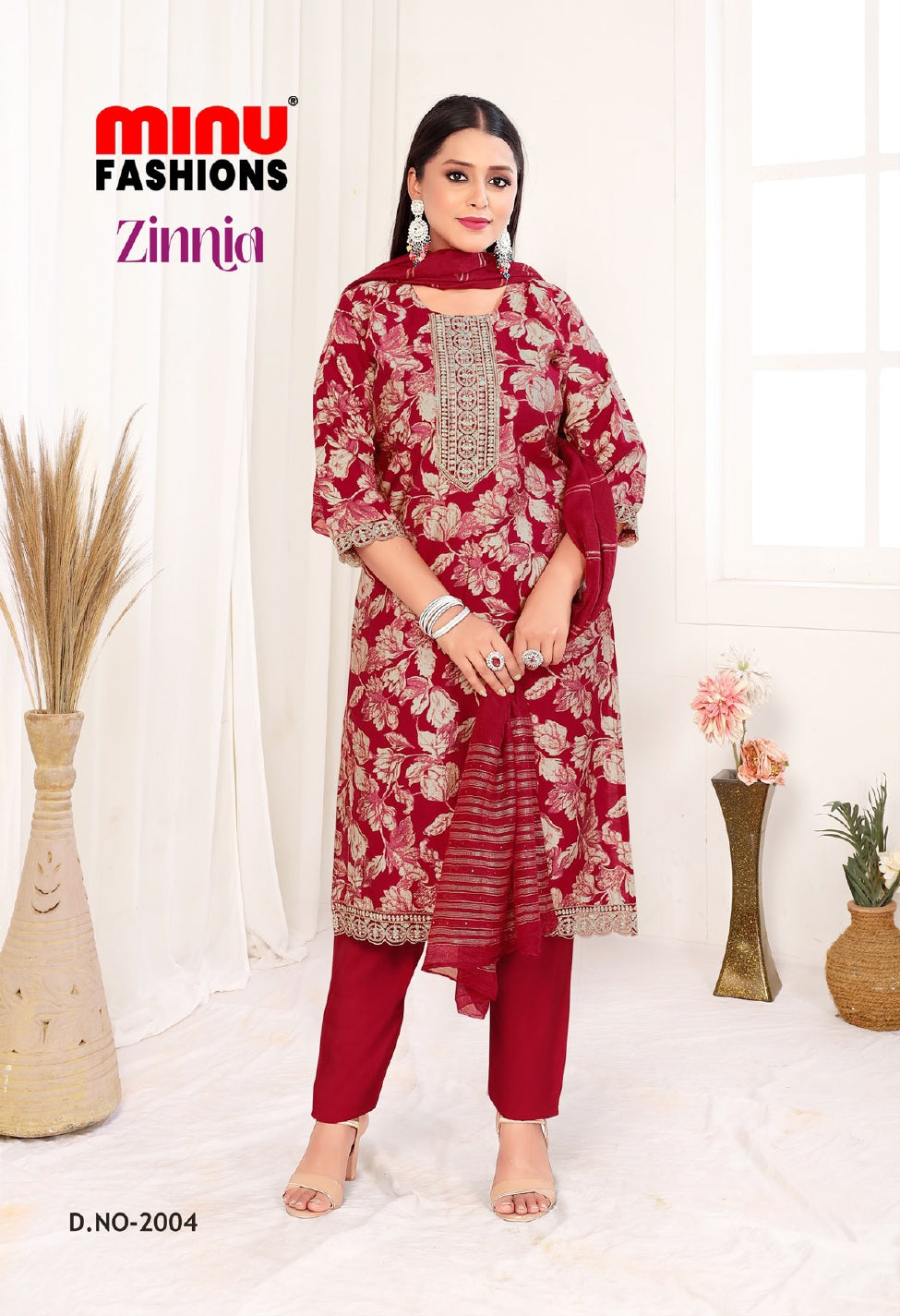 Printed Cotton Stitched Salwar Suit Zinnia (Vol-2) - 8 Pcs Set