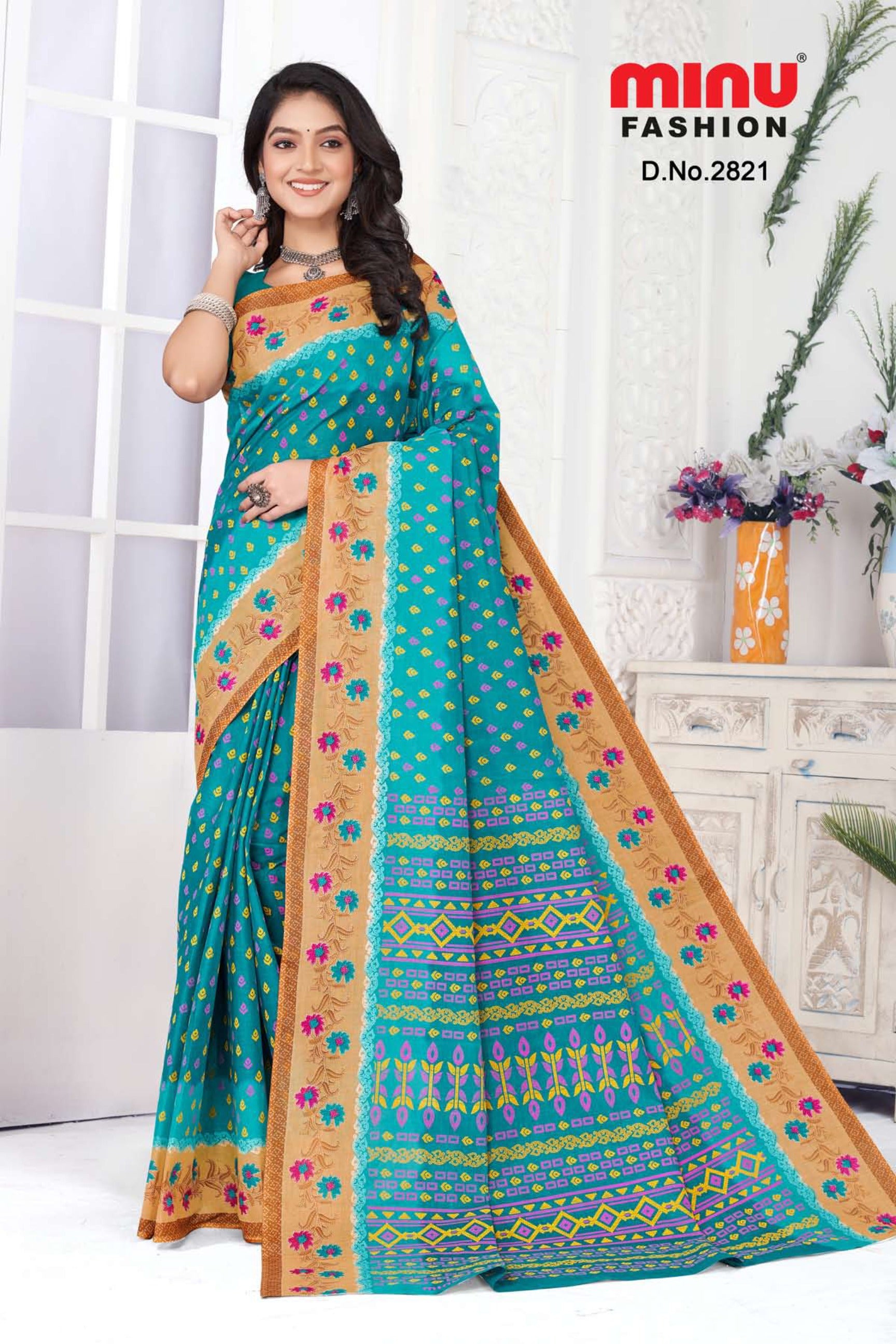wholesale cotton saree wearing woman image 