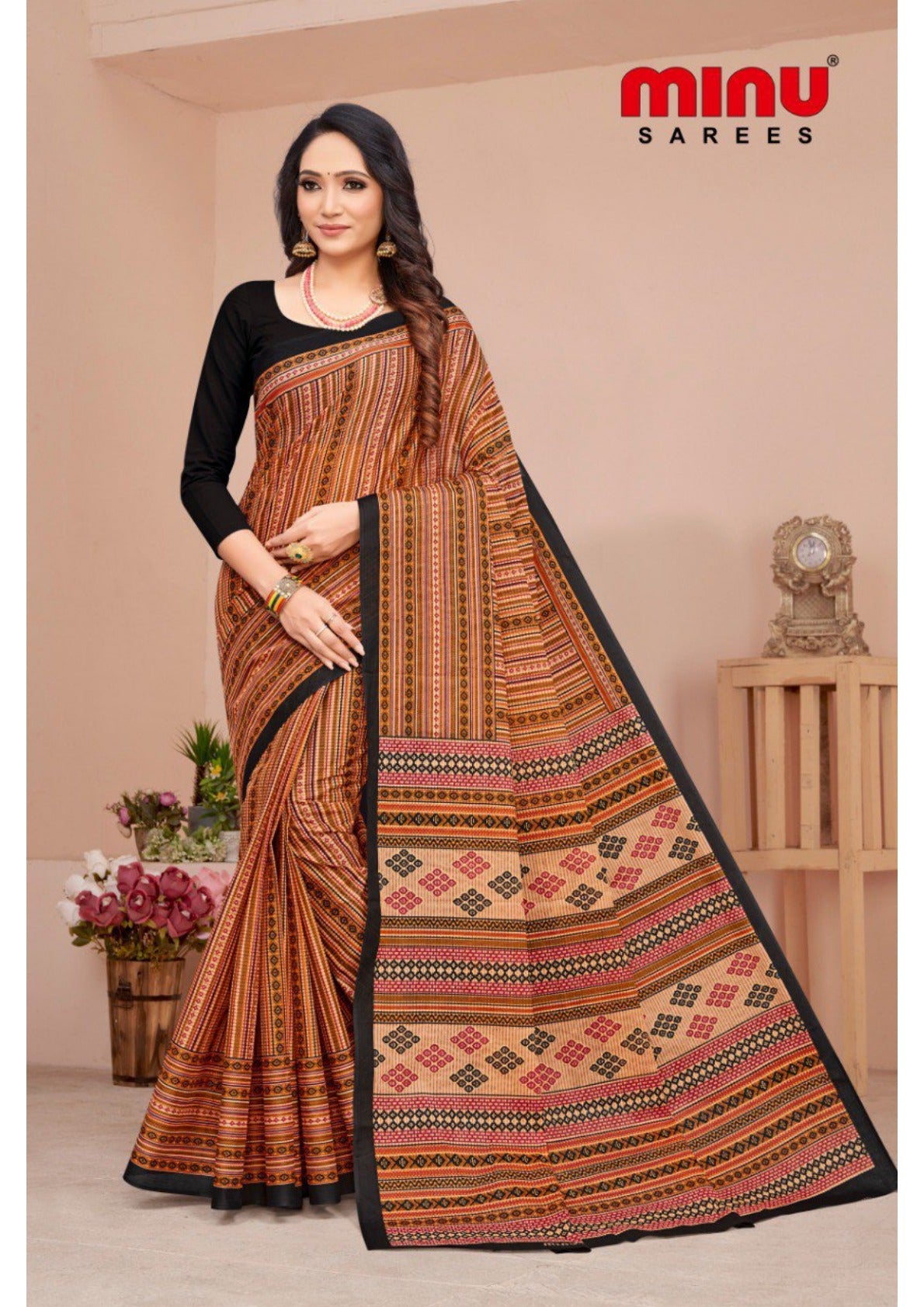 top-quality printed cotton saree for sale online 