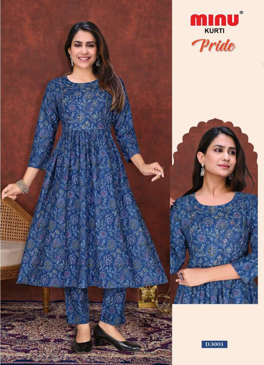 Blue readymade cotton kurtis for sale online in India 