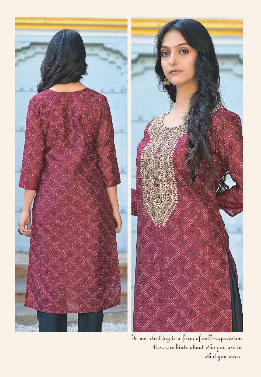 soft embroidered kurtis for women online image