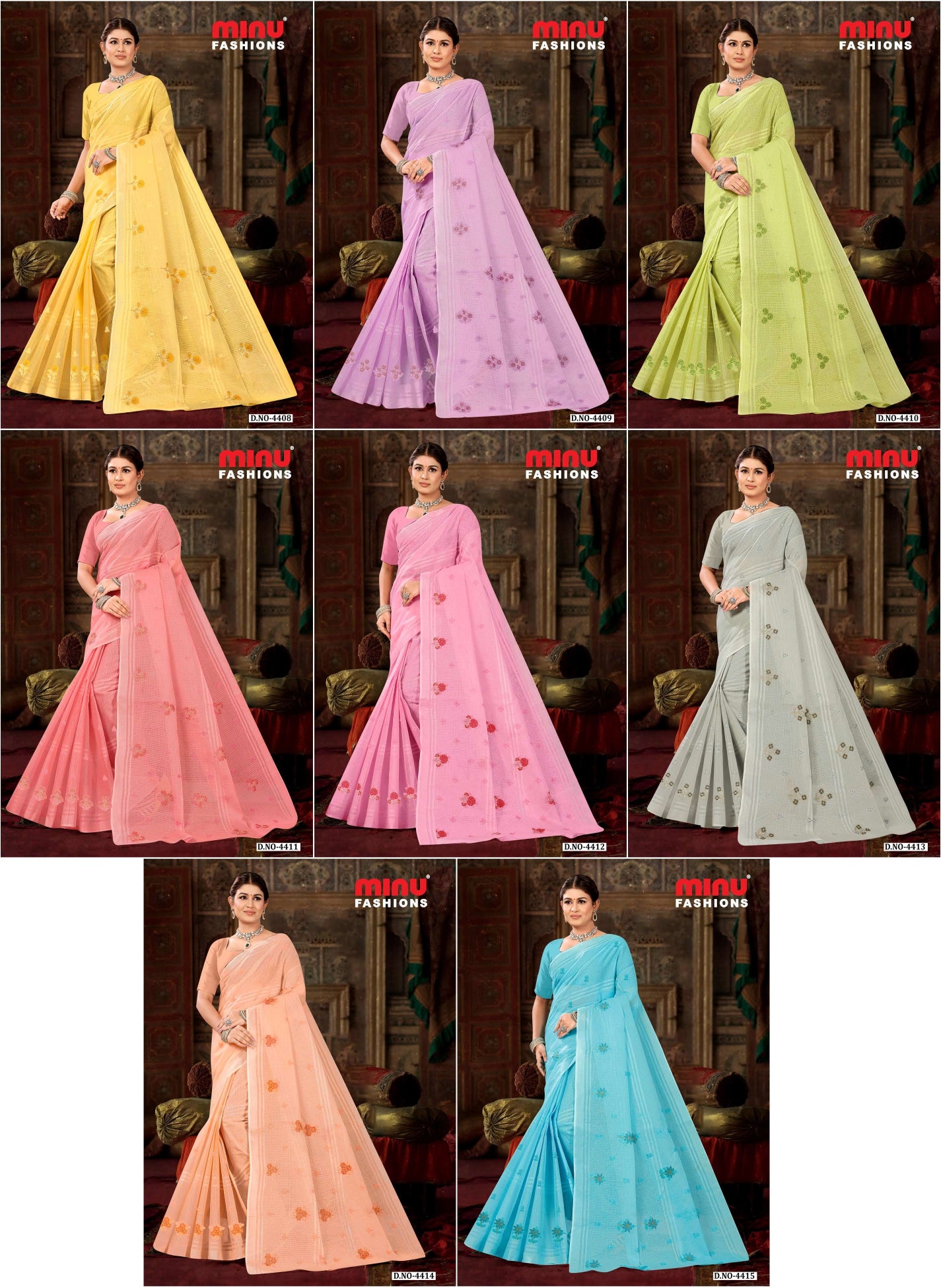 Embroidered Saree Dolly - 08 Pcs Set