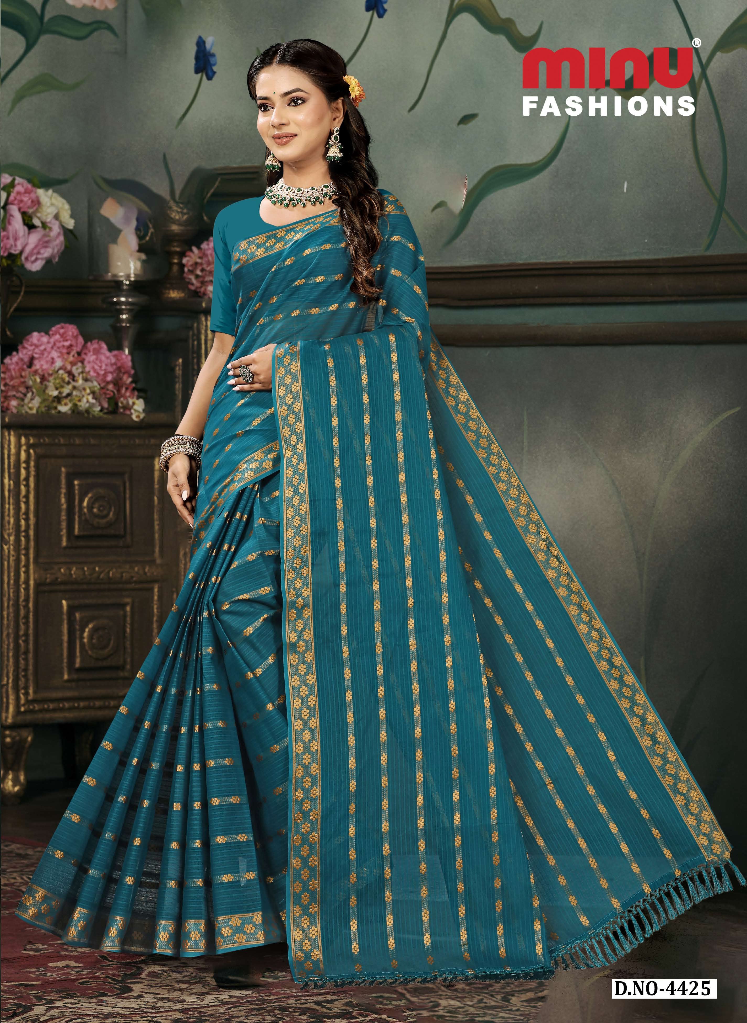Embroidered Saree Angoori - 08 Pcs Set