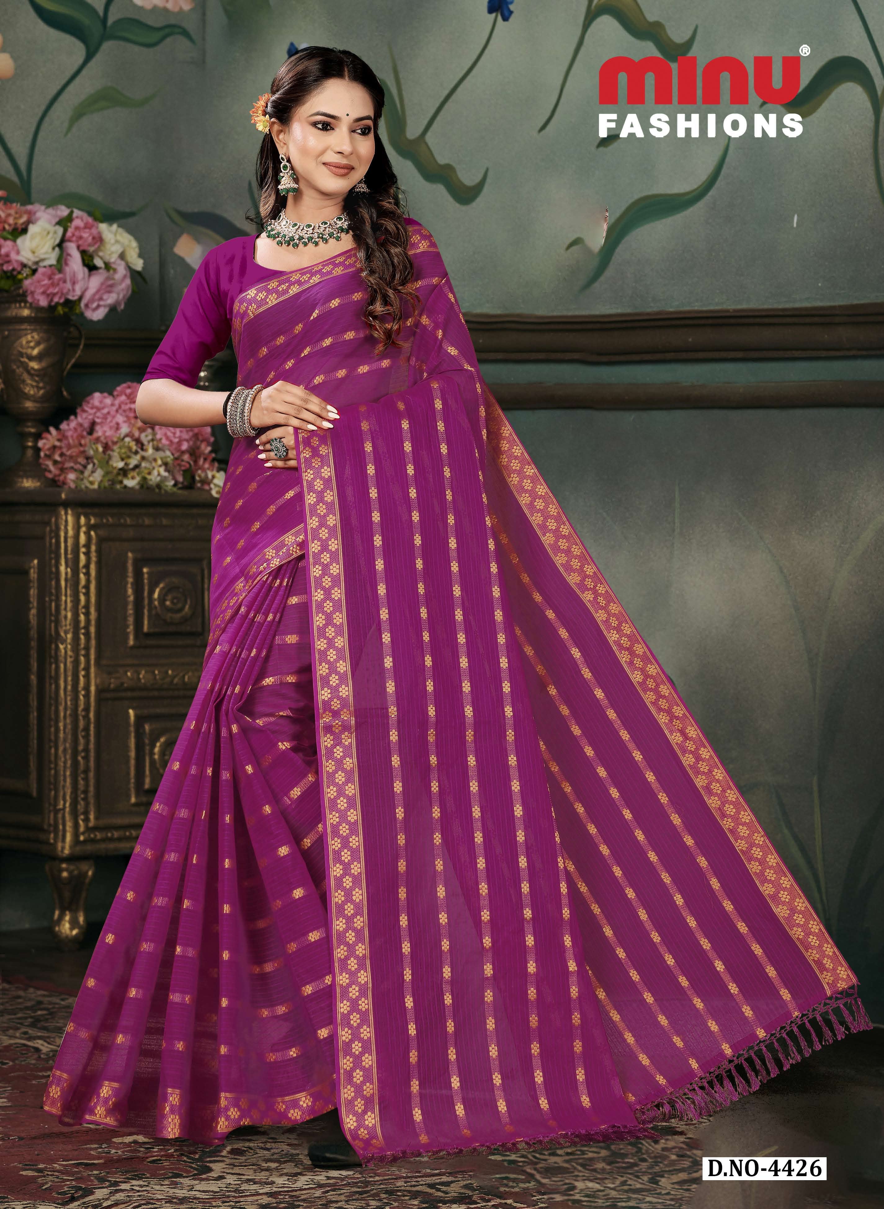 Embroidered Saree Angoori - 08 Pcs Set