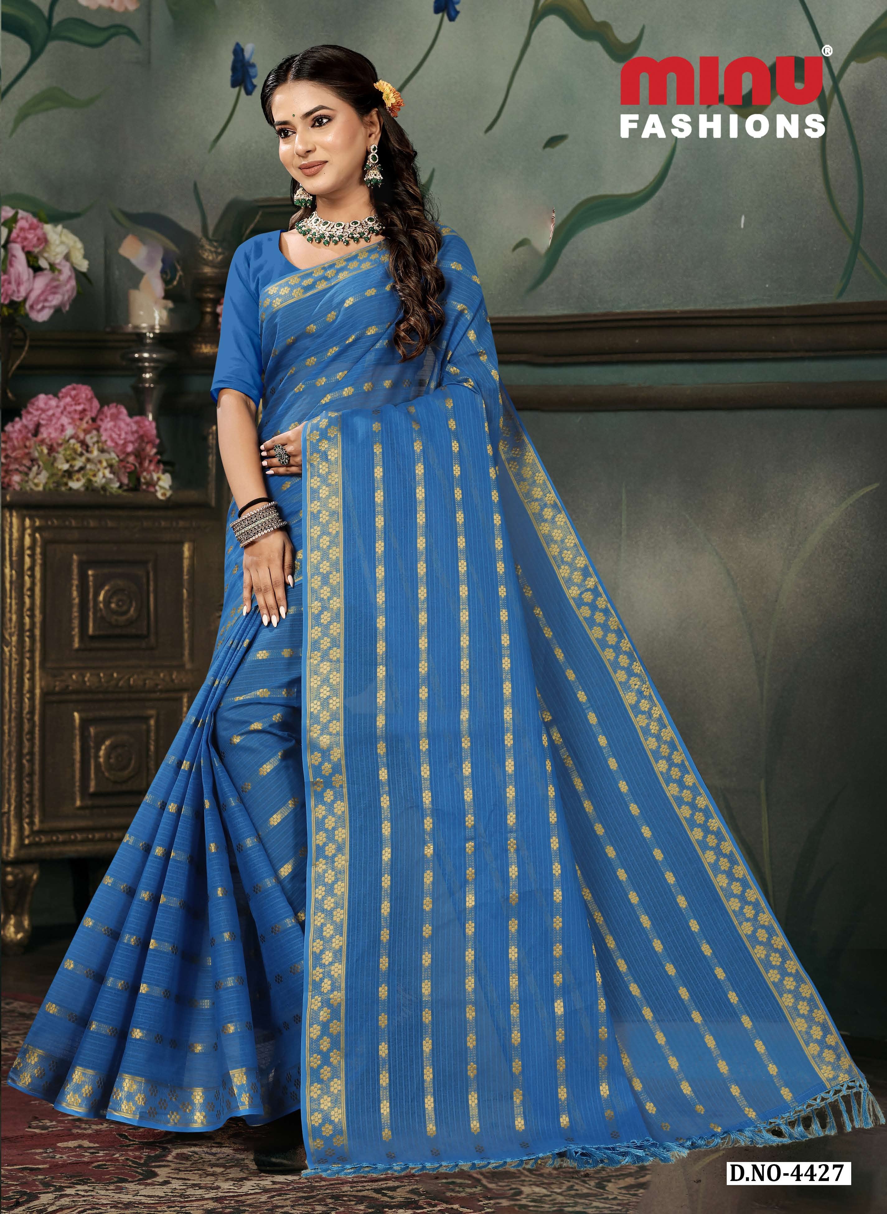 Embroidered Saree Angoori - 08 Pcs Set
