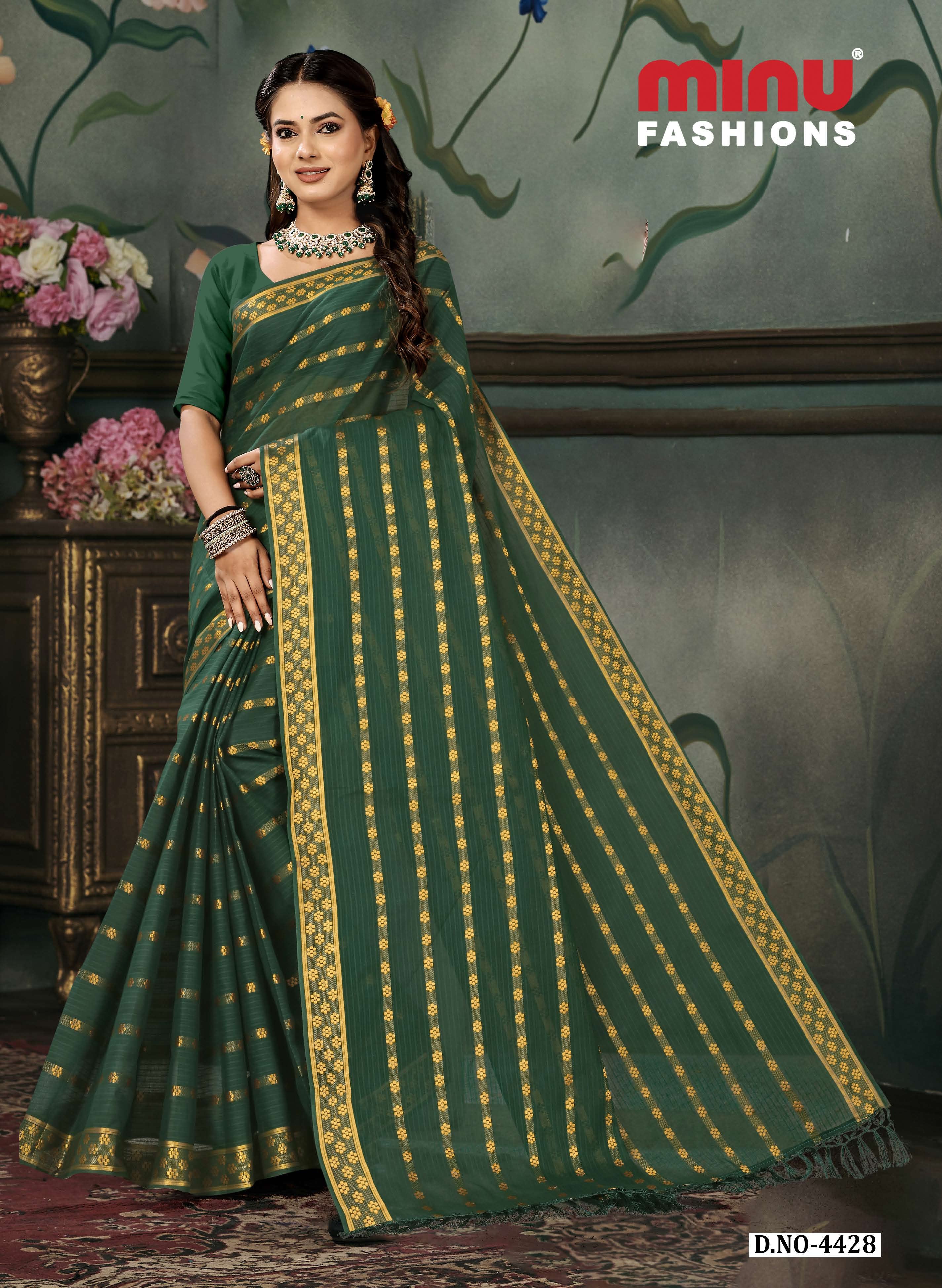 Embroidered Saree Angoori - 08 Pcs Set