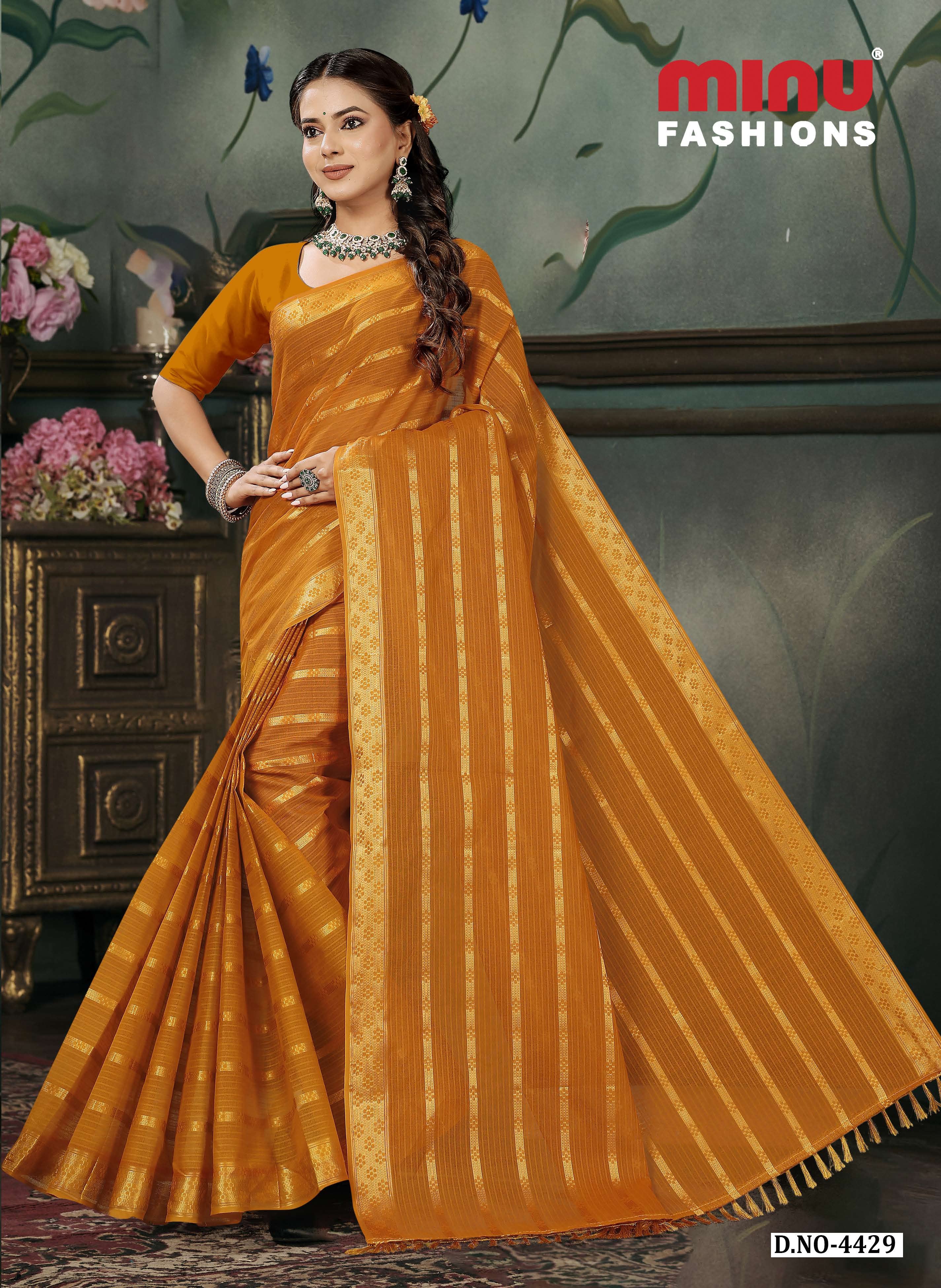 Embroidered Saree Angoori - 08 Pcs Set