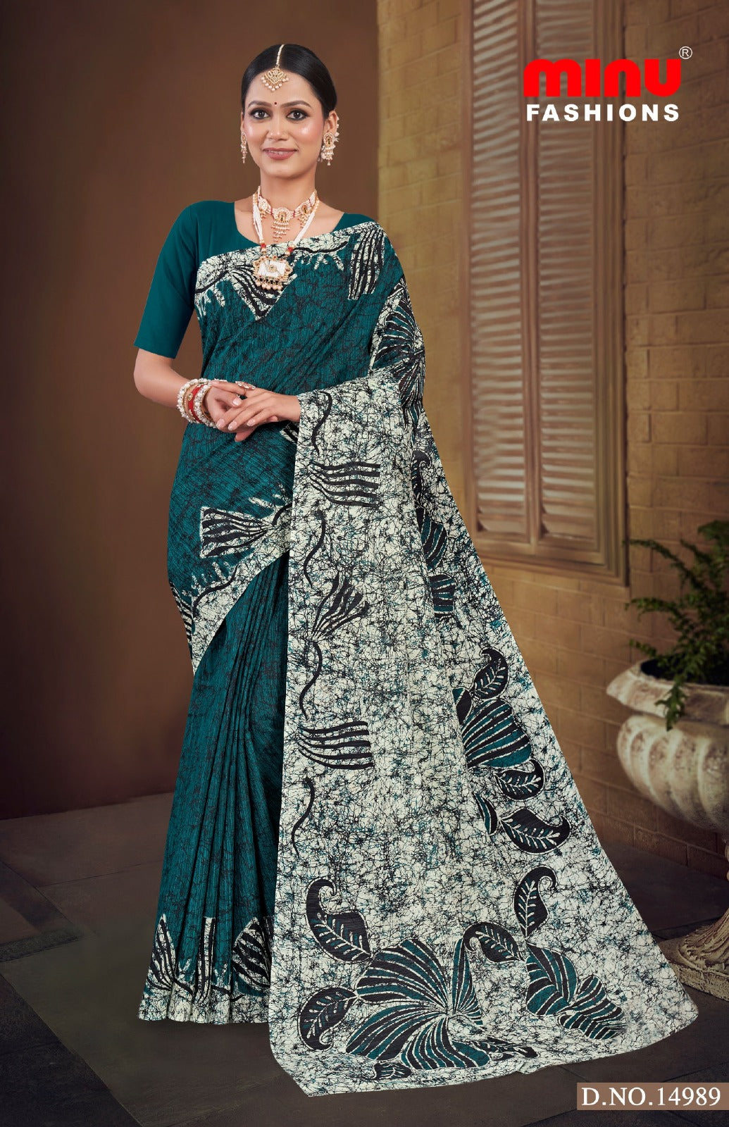 Malai Cotton Saree Crystal Batik (Vol-7) - 8 Pcs Set