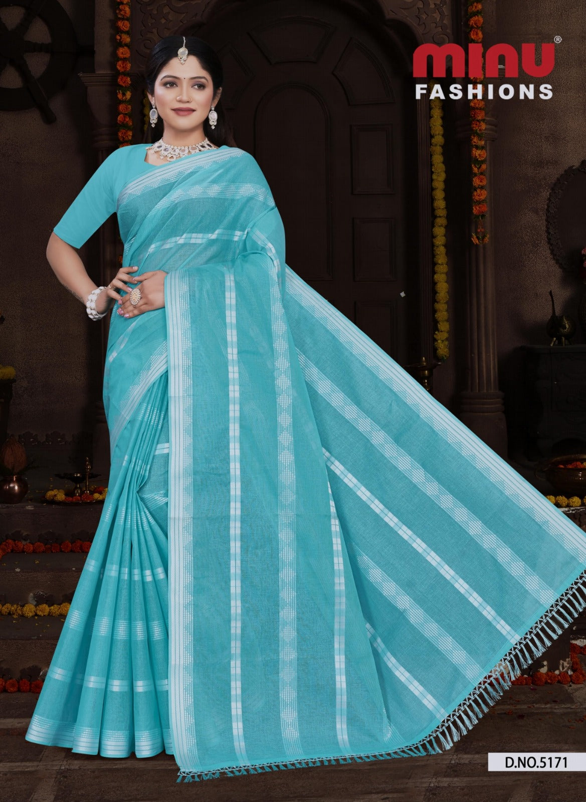 Embroidered Cotton Saree Himalaya Beauty Vol-5 (Special Rate) - 8 Pcs Set