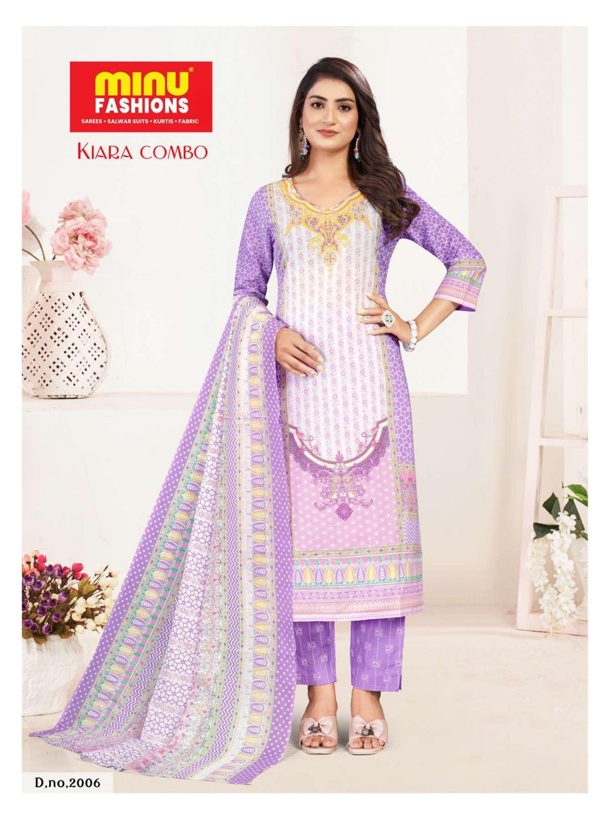 3 Piece Cotton Long Kurti Set Kiara Combo (Vol-2) - 8 Pcs Set