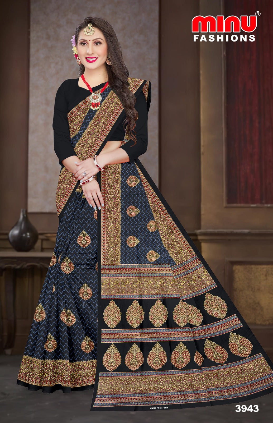 Printed Cotton Saree Malaika (Vol-43) (Special Rate) - 10 Pcs Set