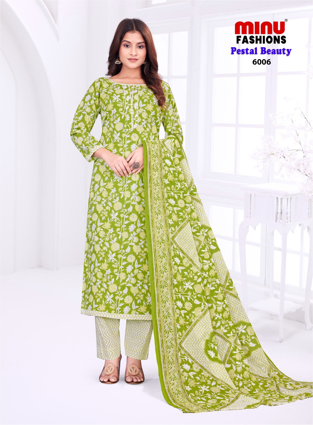 Printed Cotton Unstitched Salwar Suit Pestal Beauty Vol-6 (Special Rate) - 10 Pcs Set