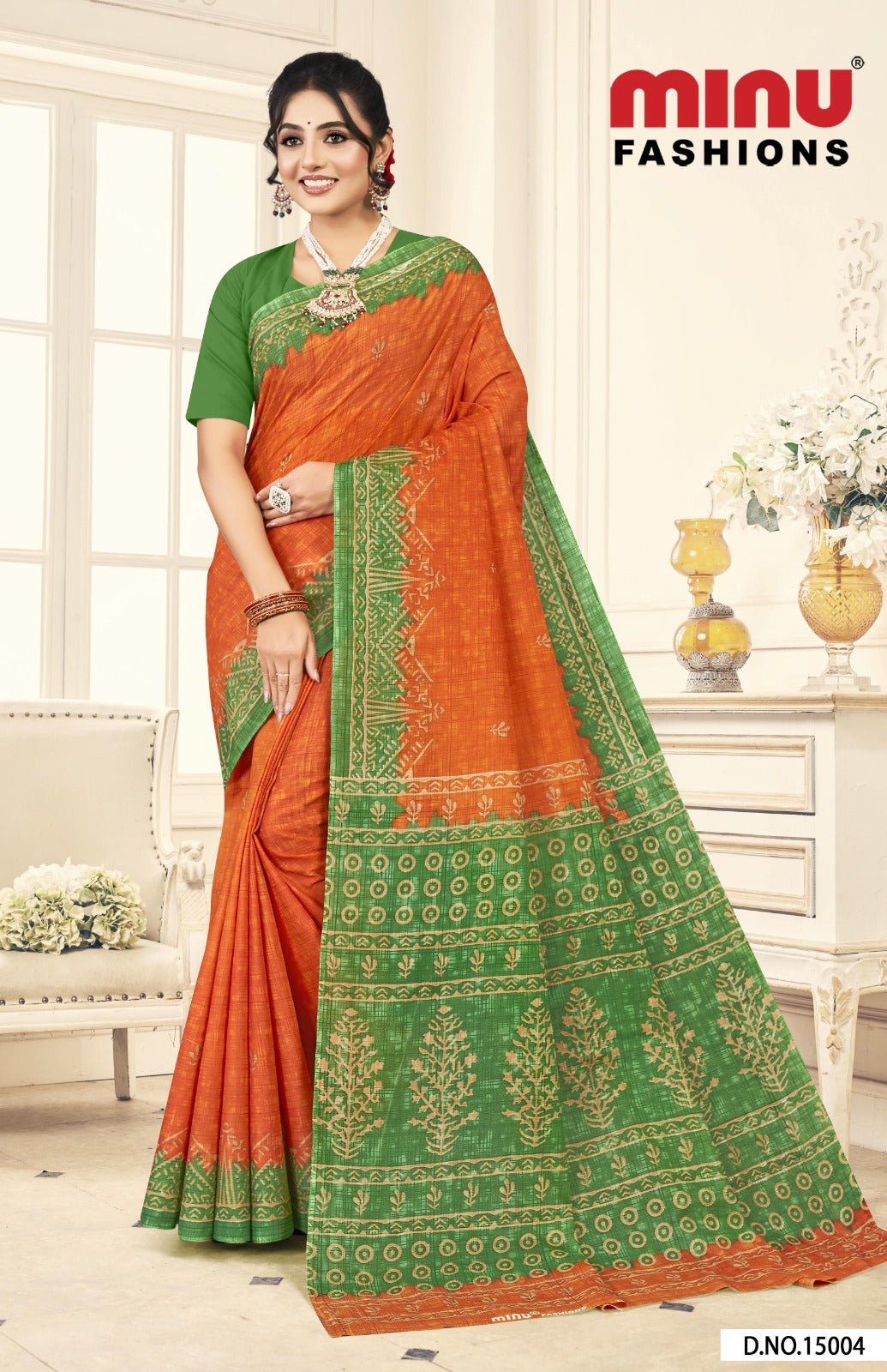 Malai Cotton Saree Prativa Batik - 8 Pcs Set