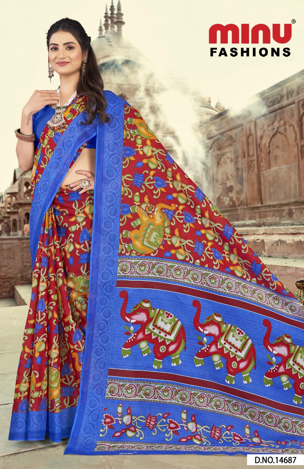 Malai Cotton Saree Rangat - 10 Pcs Set