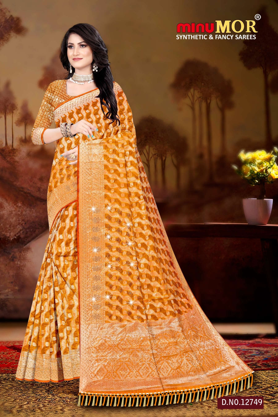 Fancy Saree Sajni (Design No_ 12749) (BP) - 6 Pcs Set