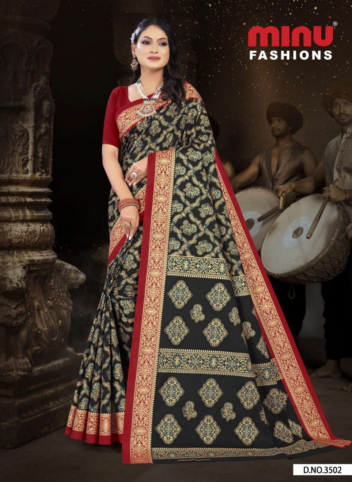 Malai Cotton Saree Tanushka - 8 Pcs Set