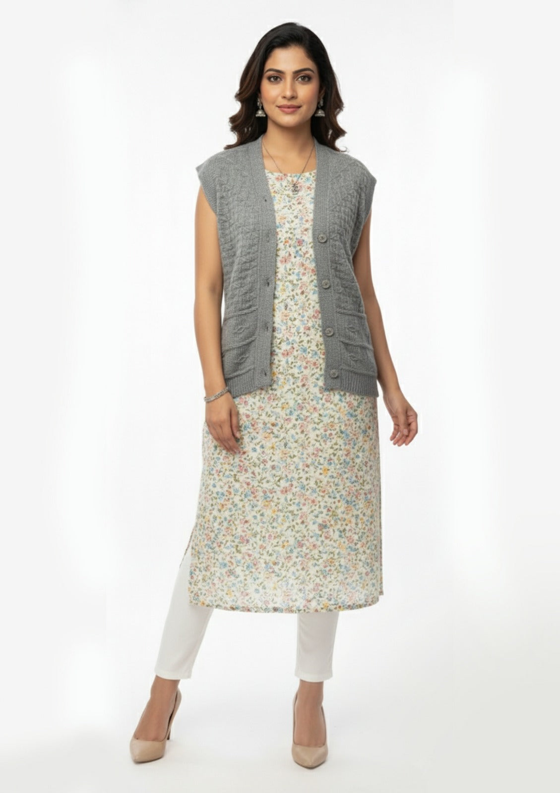 Woolen Half Sleeve Pullover Kusum (Special Rate) - Assorted 6 Pcs