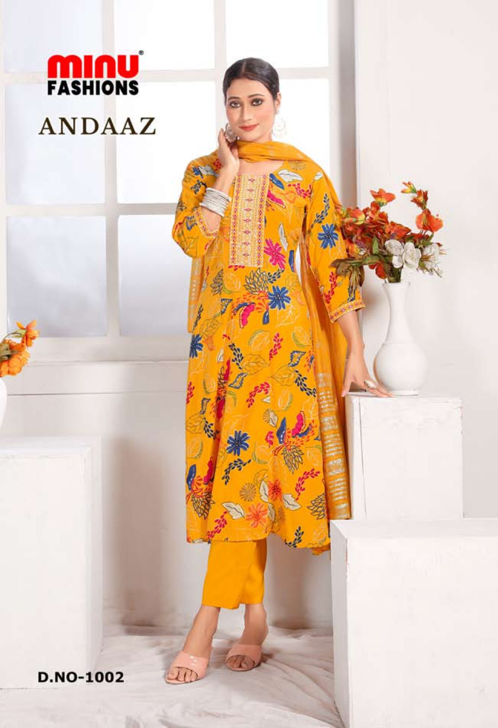 Printed Rayon Stitched Salwar Suit Andaaz - 8 Pcs Set