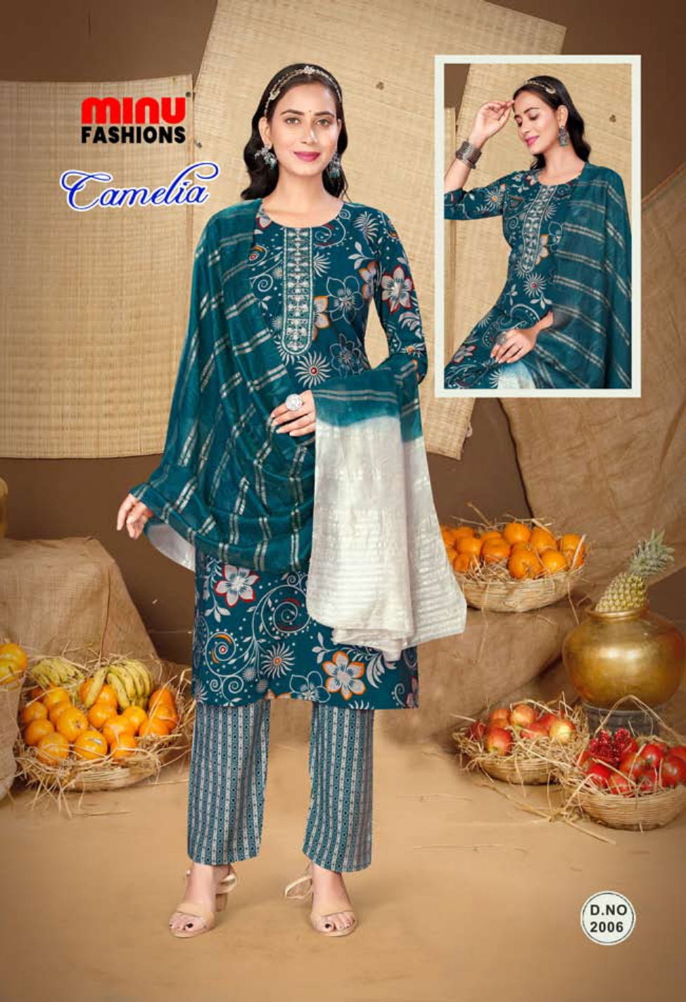 Printed Cotton Stitched Salwar Suit Camelia Vol-2 - 10 Pcs Set