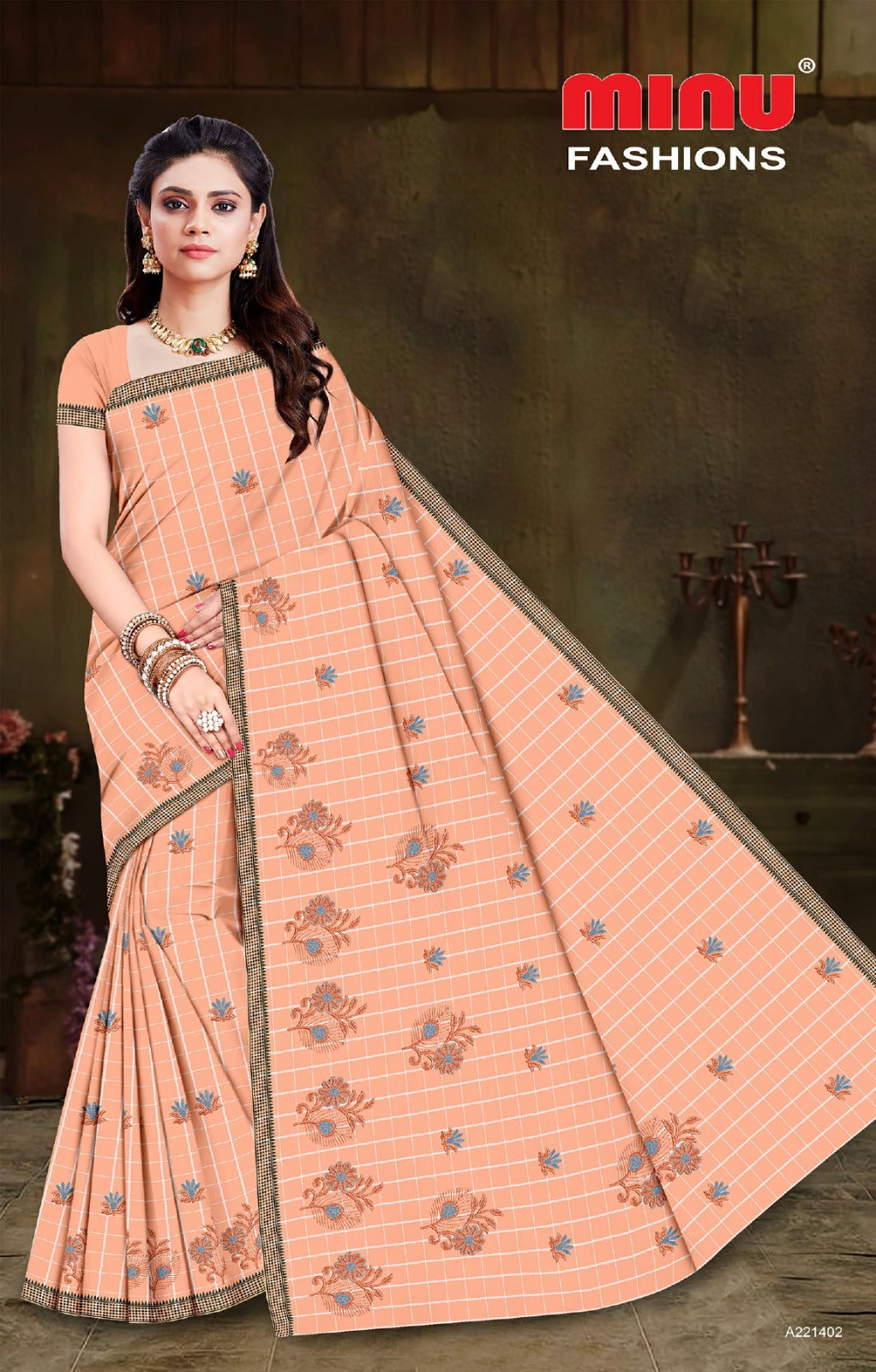 Embroidered Cotton Saree Chatori (Special Rate) - 8 Pcs Set