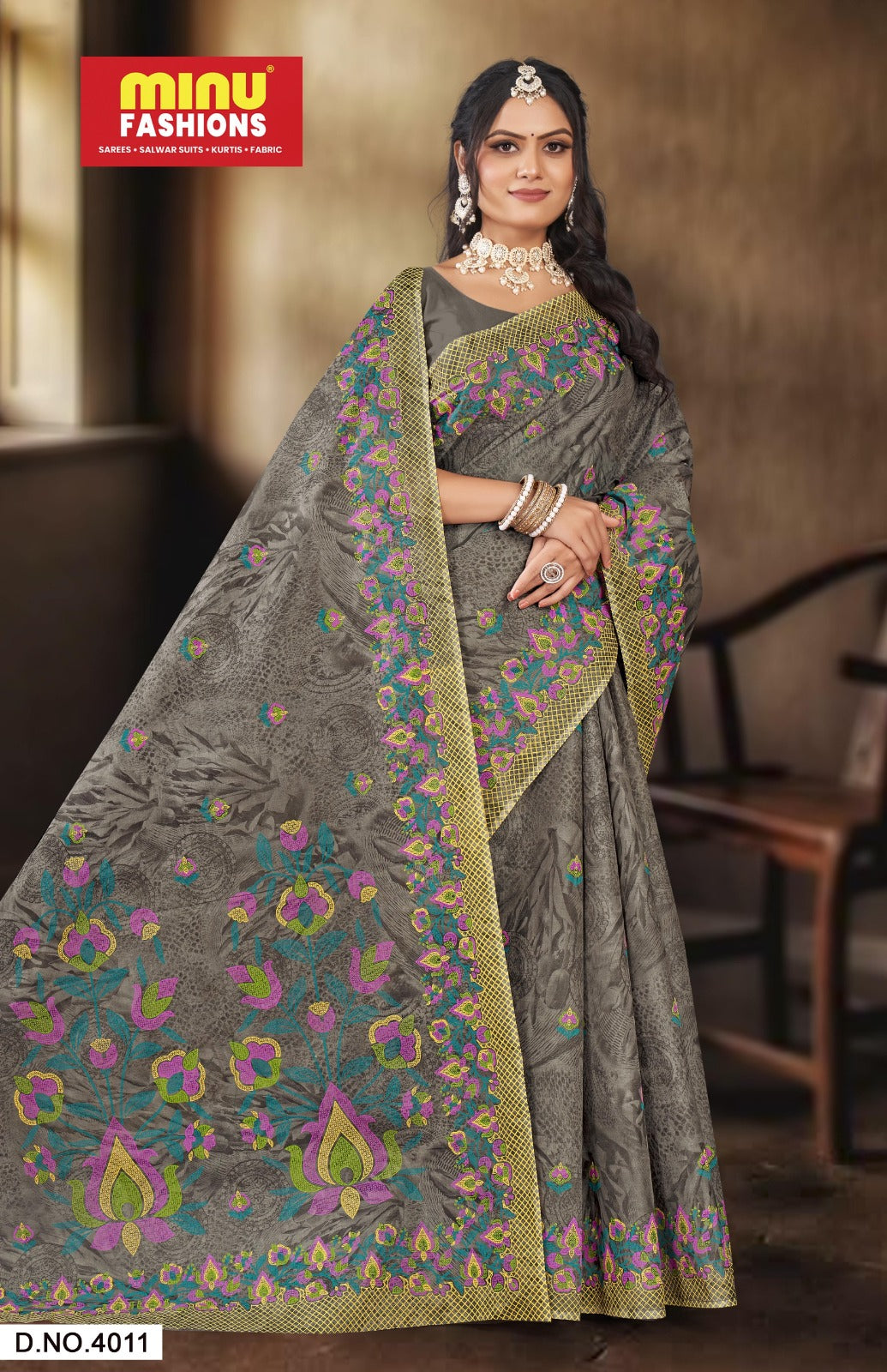 Malai Cotton Saree Dusty Beauty (Vol-4) - 8 Pcs Set