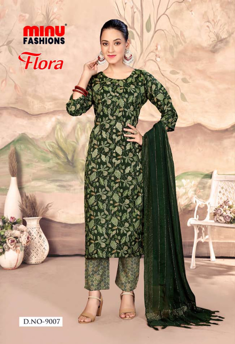 Printed Cotton Stitched Salwar Suit Flora (Vol-9) - 10 Pcs Set