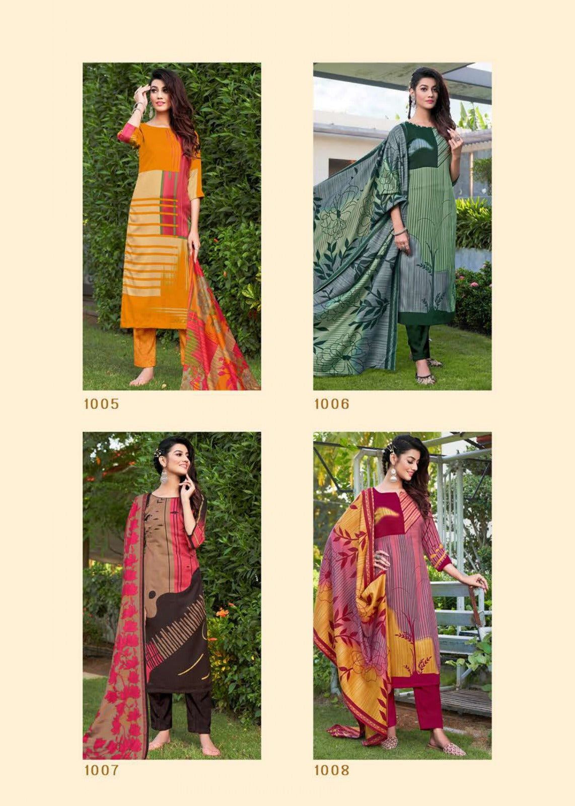 Unstitched Winter Suit Kashida (Special Rate) - 8 Pcs Set