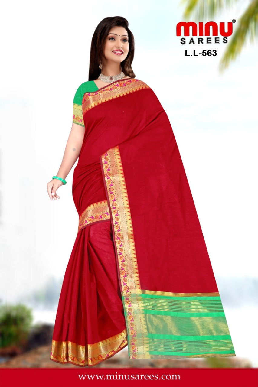 Fancy Saree Ladli Handloom (BP) - 6 Pcs Set