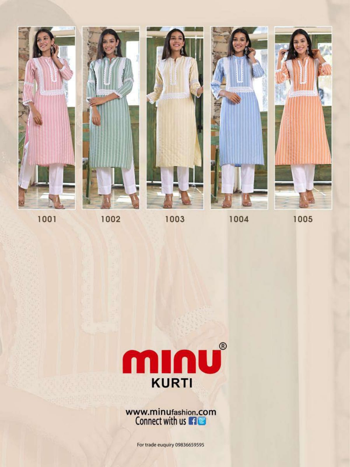 Rayon Long Kurti Madhvi - 5 Pcs Set