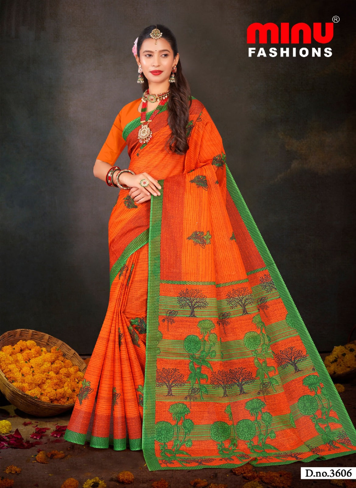 Printed Cotton Saree Nusrat (Vol-2) - 8 Pcs Set