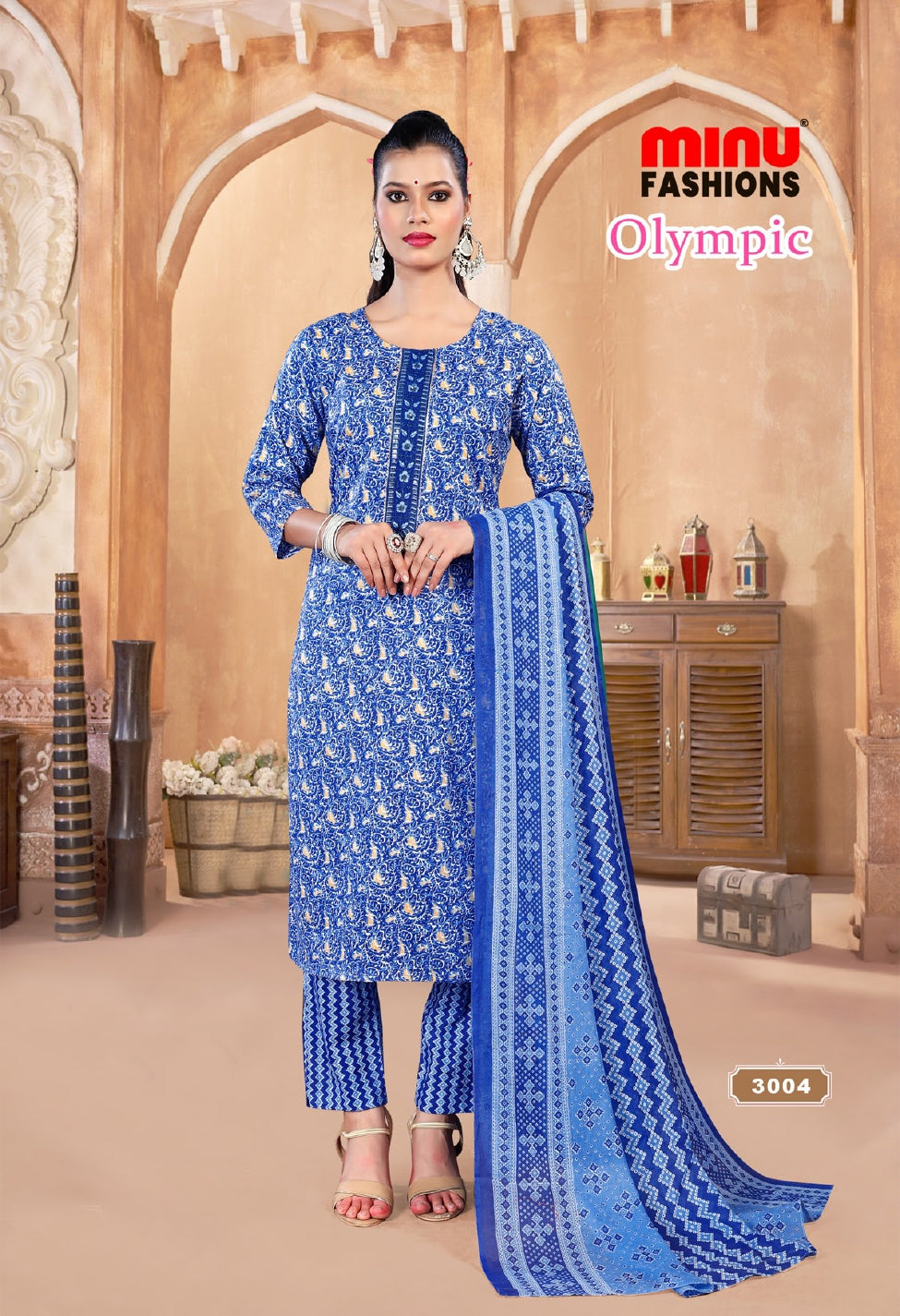 Printed Cotton Stitched Salwar Suit Olympics (Vol-3) - 10 Pcs Set