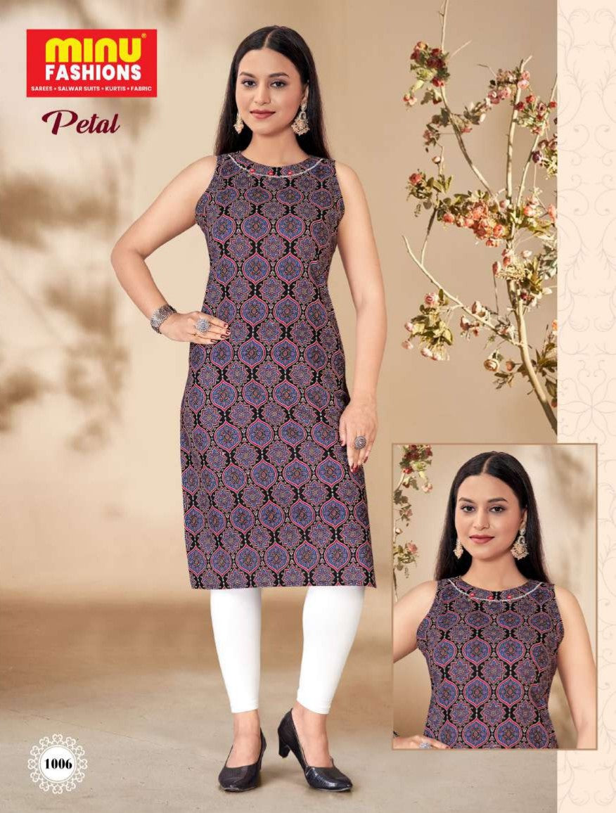 Printed Cotton Kurti Petal - 6 Pcs Set