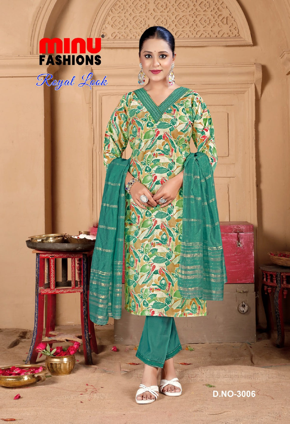 Printed Silk Stitched Salwar Suit Royal Look (Vol-3) - 6 Pcs Set