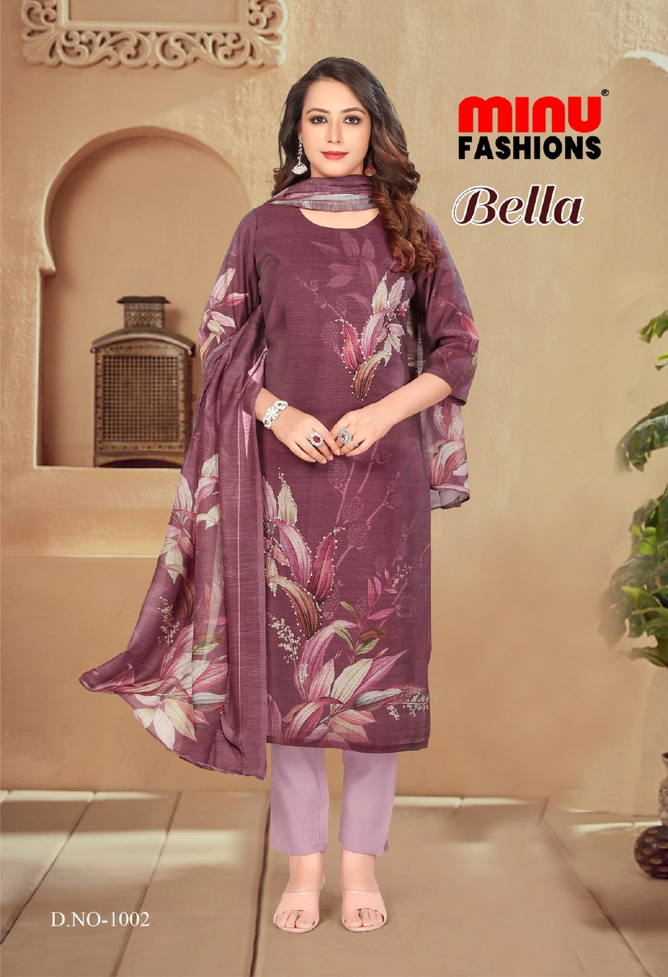Printed Cotton Stitched Salwar Suit Bella - 6 Pcs Set