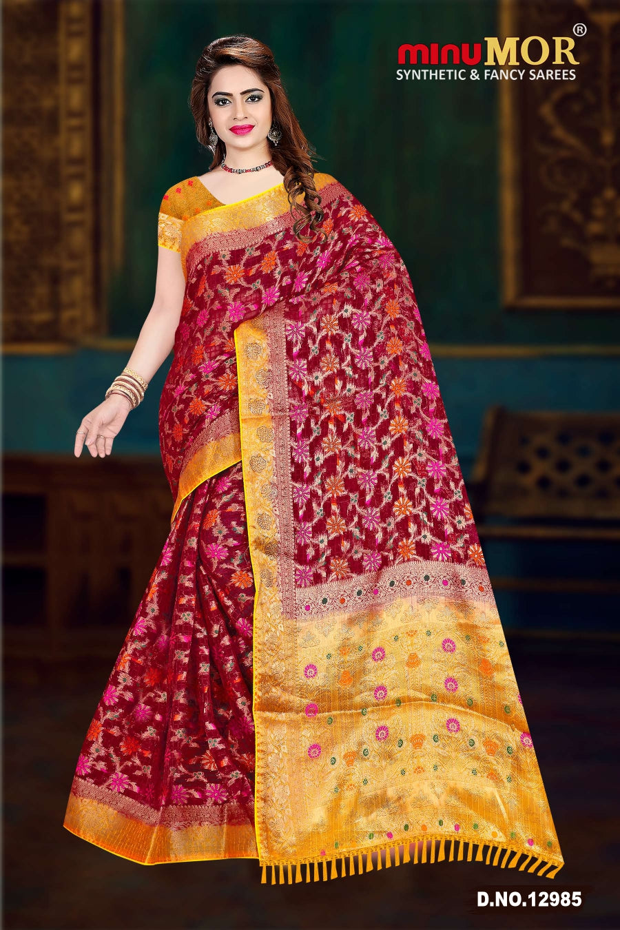 Fancy Saree Vijay Laxmi (Design No_ 12983) (BP) - 6 Pcs Set