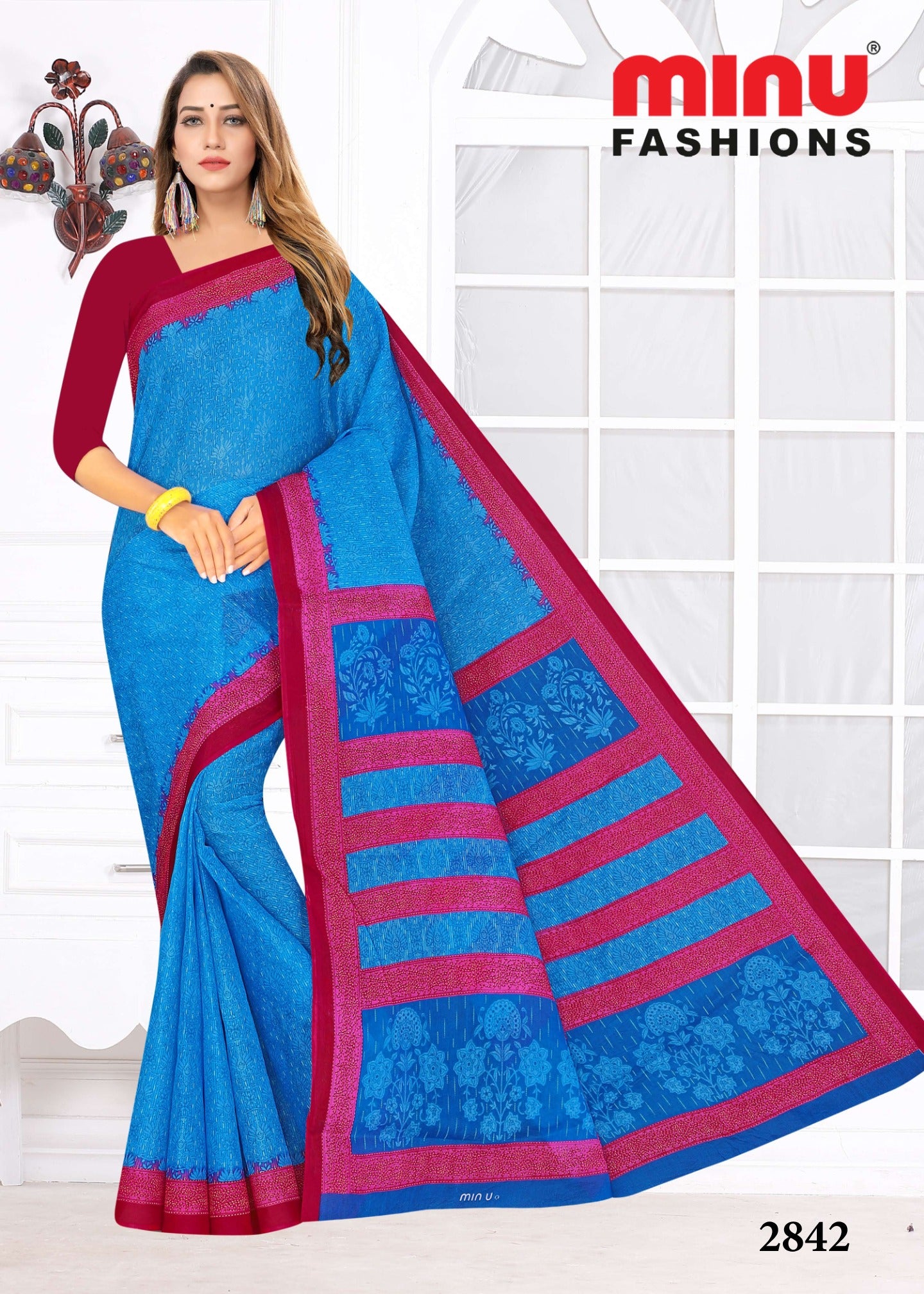 Printed Saree- Madhu Rang(8P)