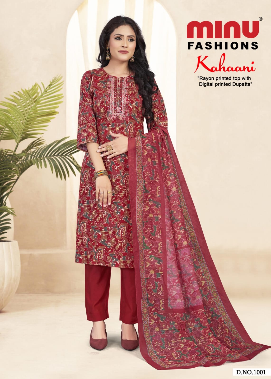 Printed Rayon Stitched Salwar Suit Kahaani - 10 Pcs Set