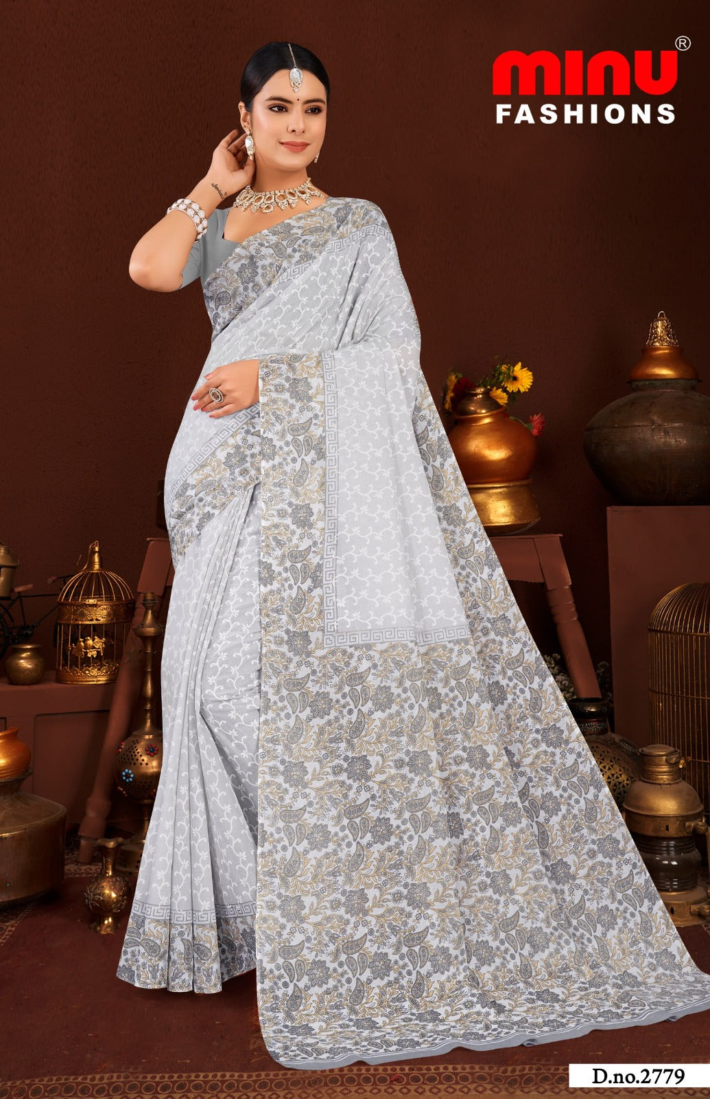 Malai Cotton Saree Good Day Pestal - 8 Pcs Set