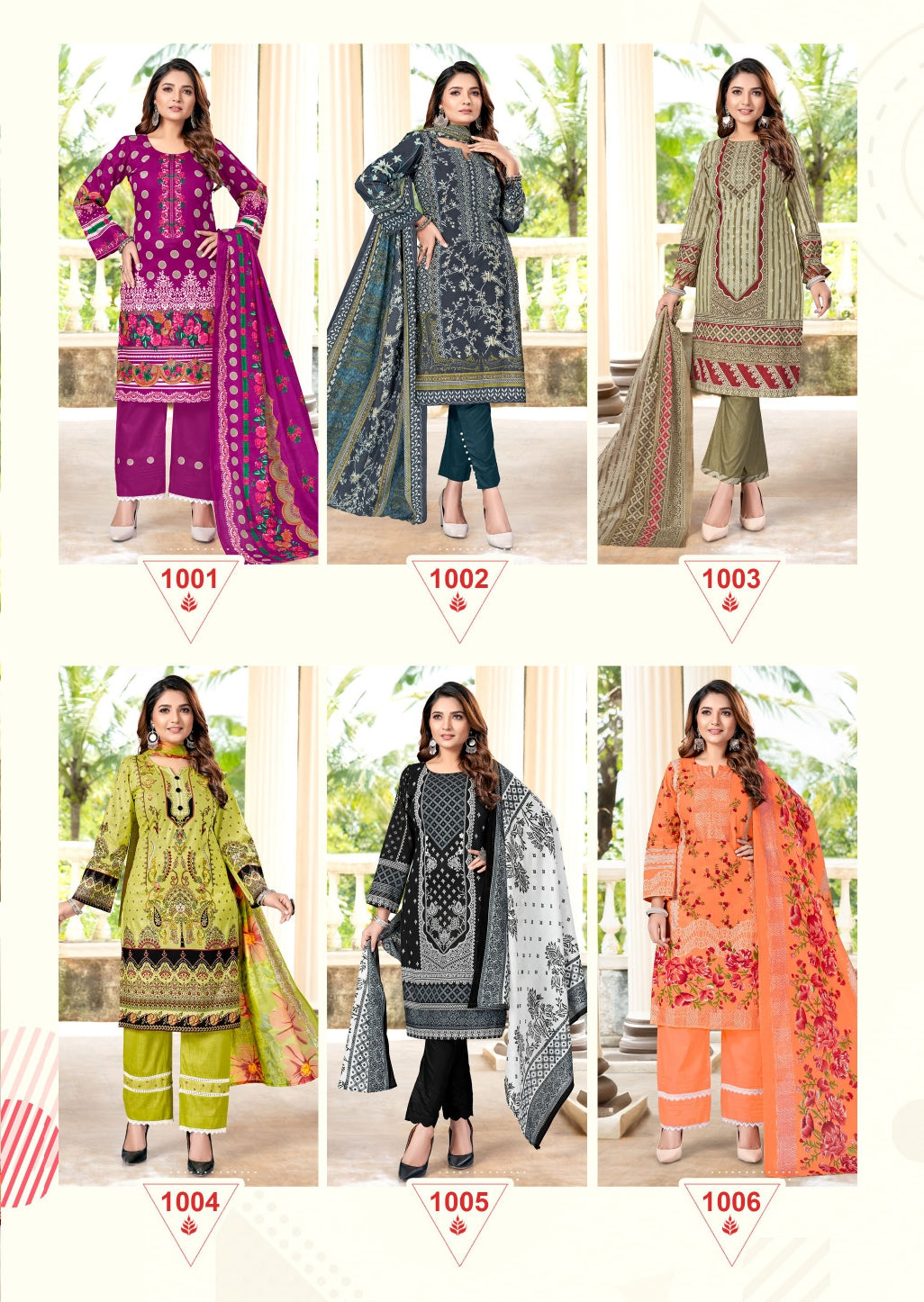 Printed Cotton Unstitched Salwar Suit Karachi (Special Rate) - 6 Pcs Set