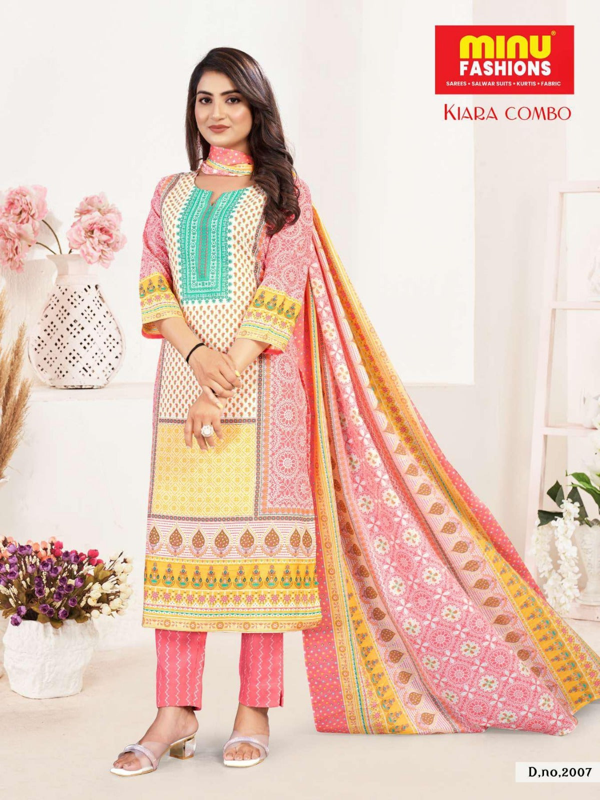 3 Piece Cotton Long Kurti Set Kiara Combo (Vol-2) - 8 Pcs Set